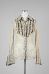 Cream Lace Shirt Blouse - Tae With Jane NY