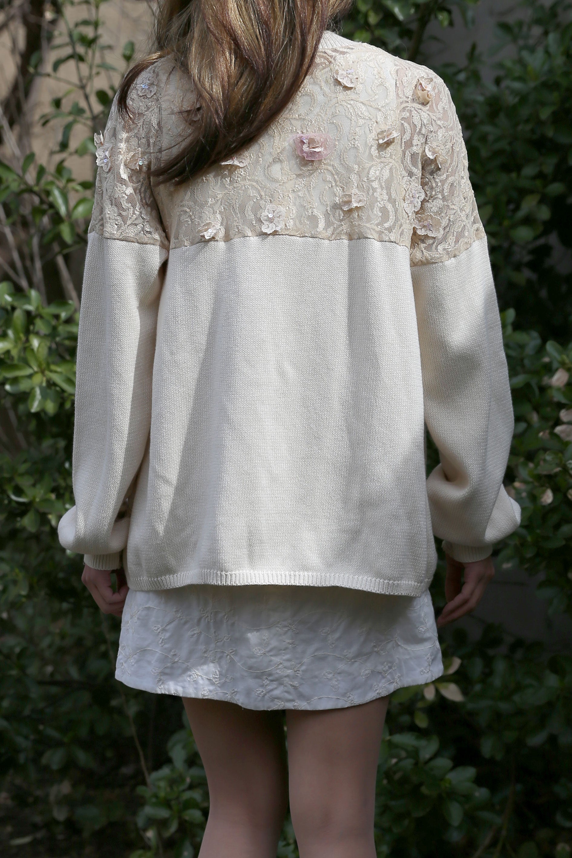 Ivory Cotton Knit Cardigan - Tae With Jane NY