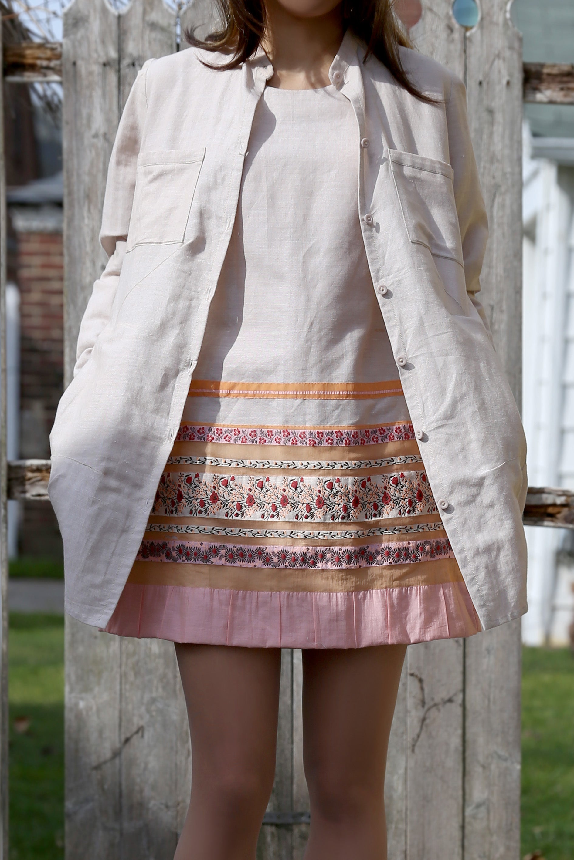 Linen Cool Beige Jacket - Tae With Jane NY