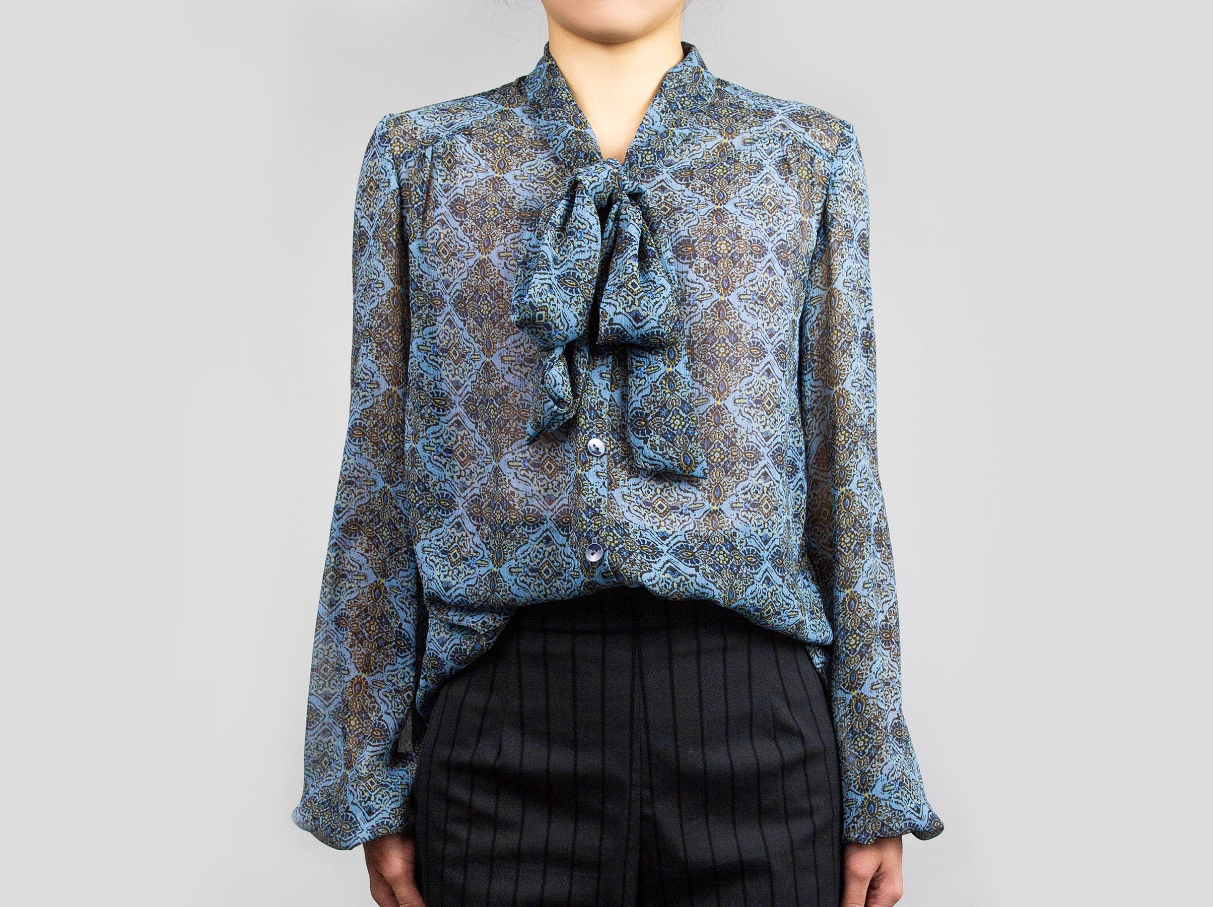 Bow Moroccan Print Blouse - Tae With Jane NY
