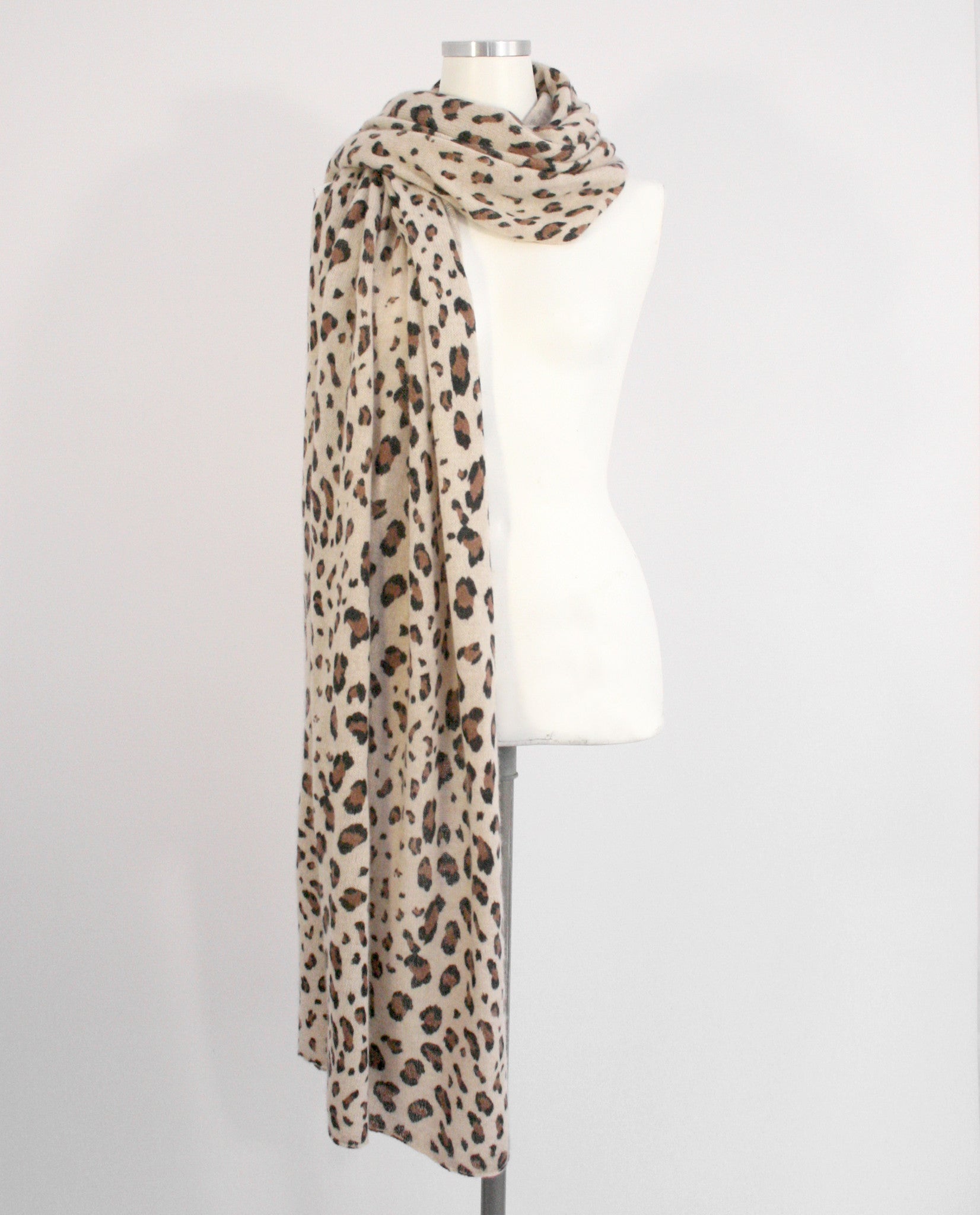 Long Cashmere Animal Print Scarf - Tae With Jane NY