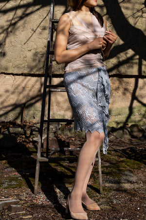 Gray Lace Skirt - Tae With Jane NY