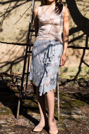 Gray Lace Skirt - Tae With Jane NY