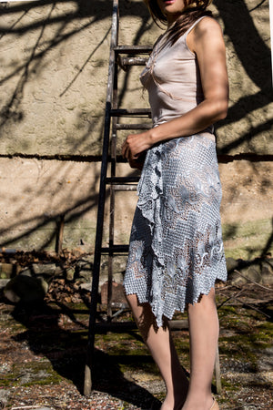 Gray Lace Skirt - Tae With Jane NY