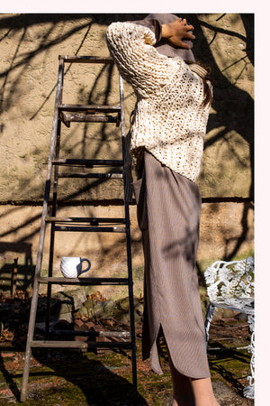 Ivory Chunky Knit Sweater - Tae With Jane NY