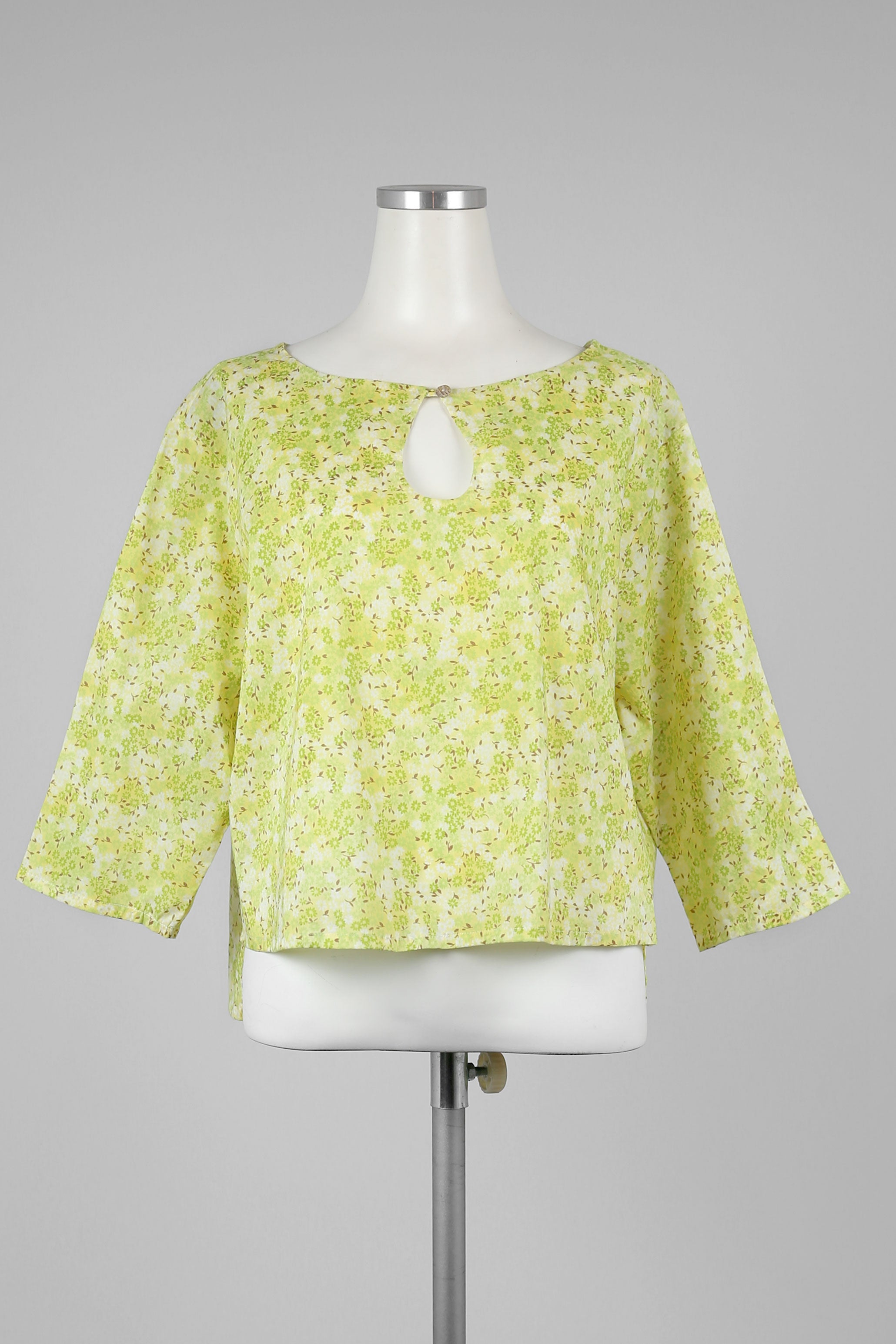 Green Multi Printed Cotton Top - Tae With Jane NY