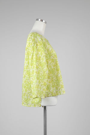 Green Multi Printed Cotton Top - Tae With Jane NY