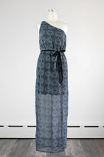 Moroccan Print One Shoulder Maxi Dress - Tae With Jane NY