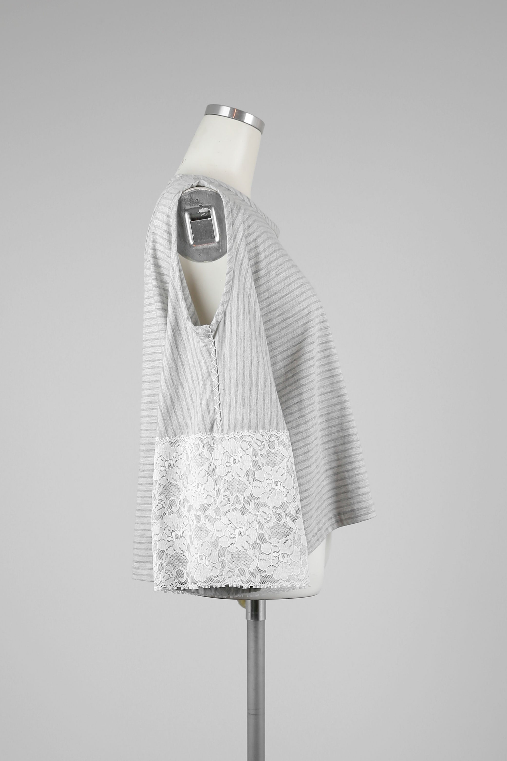Gray Striped Top - Tae With Jane NY