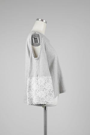 Gray Striped Top - Tae With Jane NY