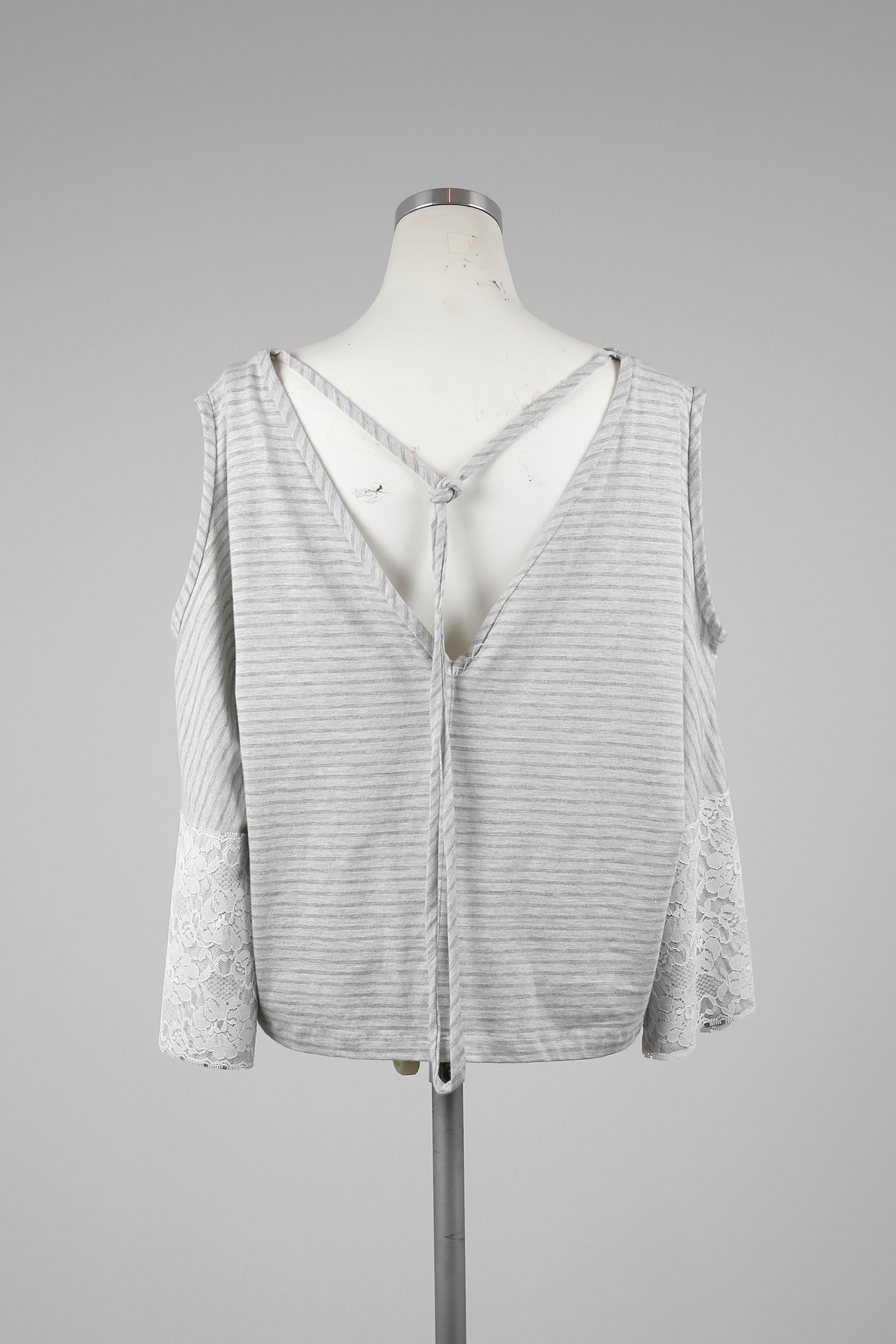 Gray Striped Top - Tae With Jane NY