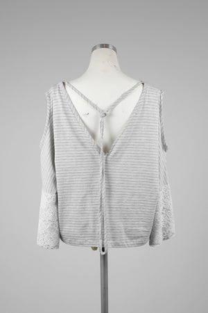 Gray Striped Top - Tae With Jane NY