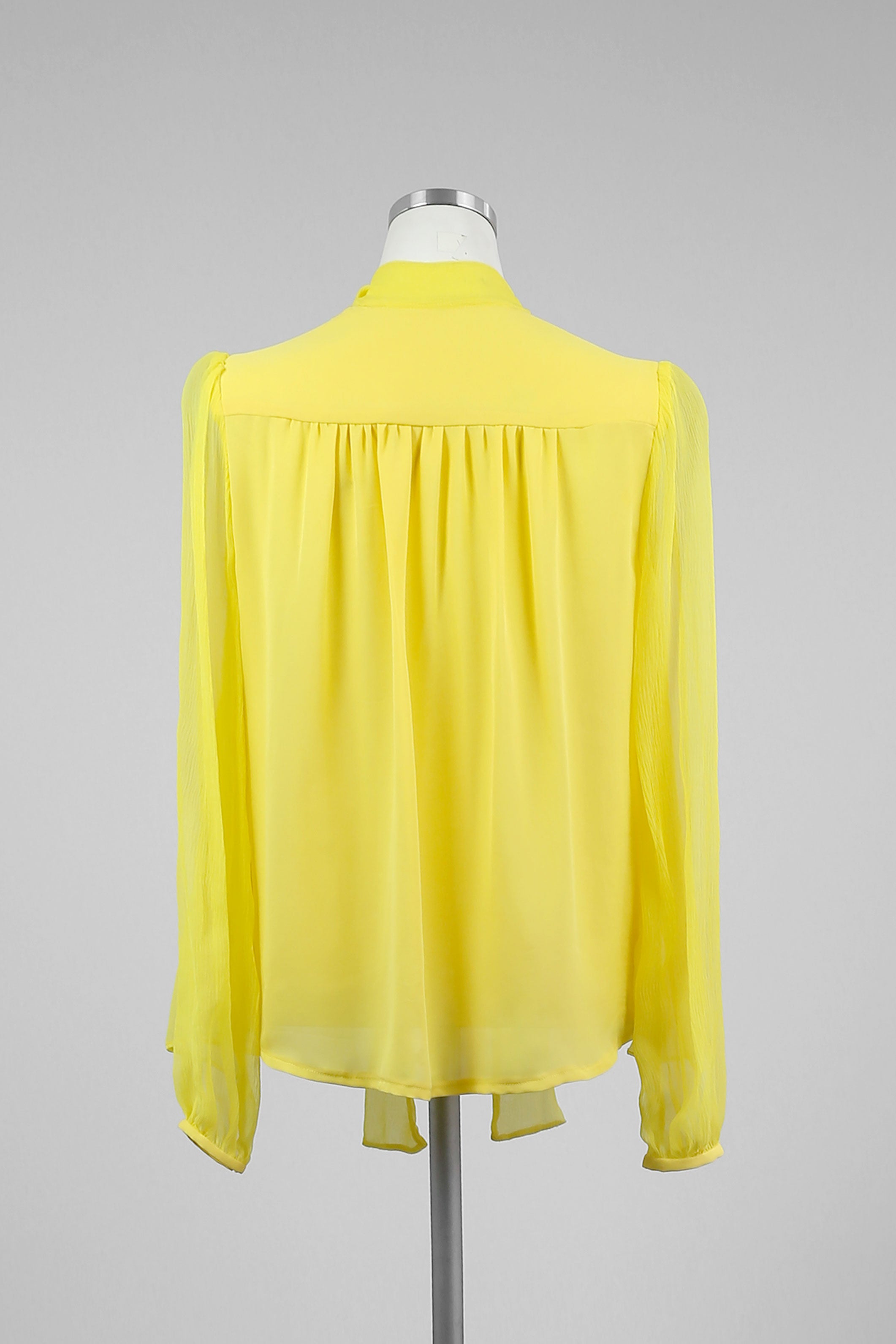 Yellow Silk Tie Collar Blouse - Tae With Jane NY