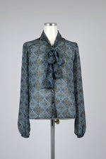 Bow Moroccan Print Blouse - Tae With Jane NY