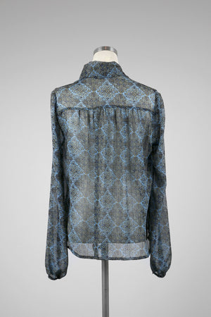 Bow Moroccan Print Blouse - Tae With Jane NY