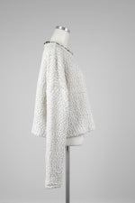 Ivory Sweater with Knitted Details - Tae With Jane NY