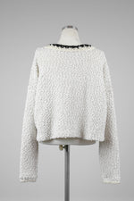 Ivory Sweater with Knitted Details - Tae With Jane NY