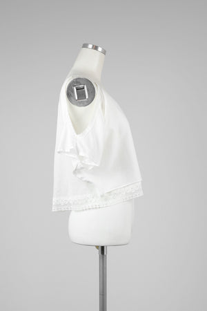 White Layered Crop Top - Tae With Jane NY