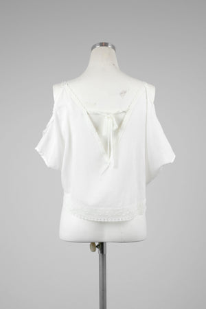 White Layered Crop Top - Tae With Jane NY