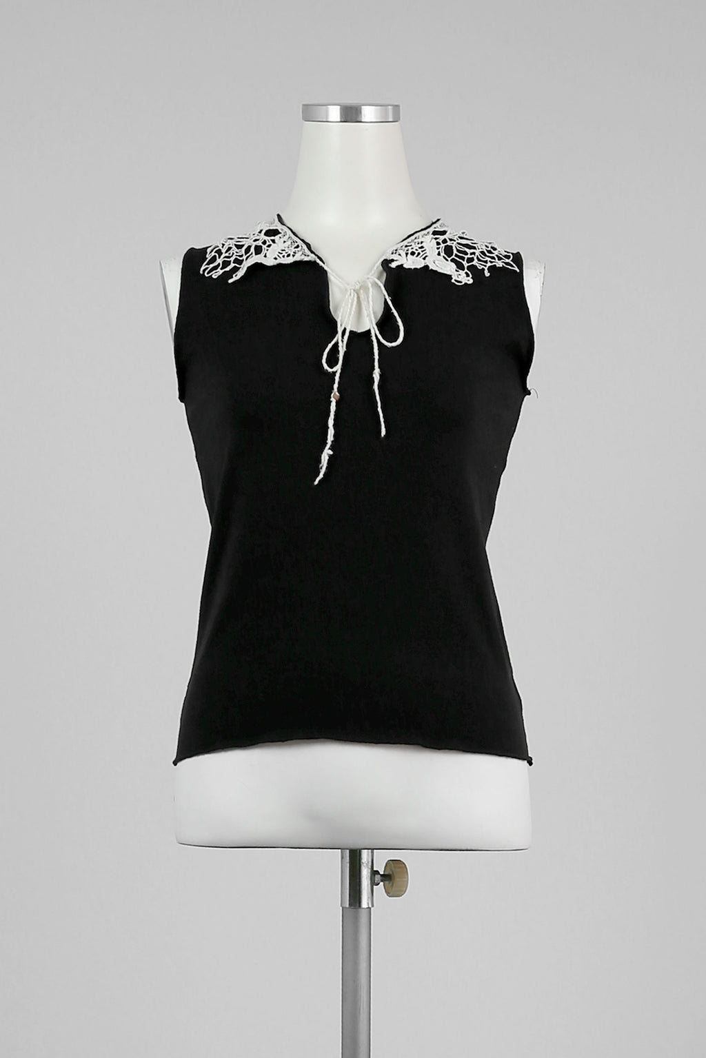 Lace Collar Sleeveless Top - Tae With Jane NY