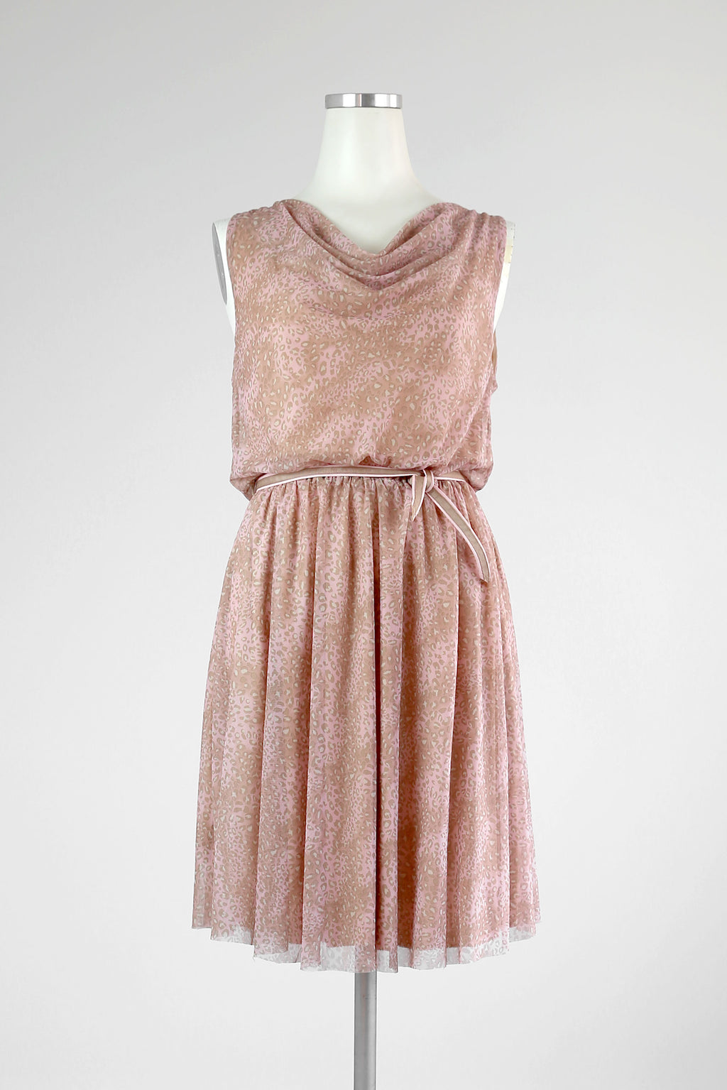 Pink Printed Cowl Neck Dress - Tae With Jane NY