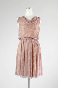 Pink Printed Cowl Neck Dress - Tae With Jane NY