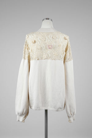 Ivory Cotton Knit Cardigan - Tae With Jane NY