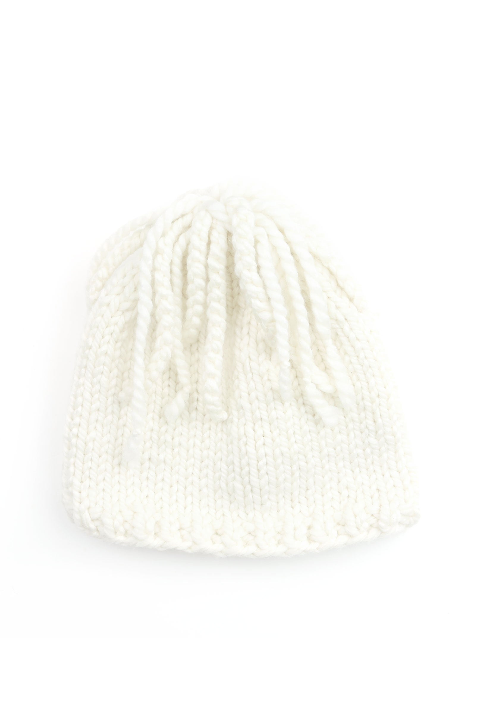 Ivory Detailed Tassel Hat - Tae With Jane NY