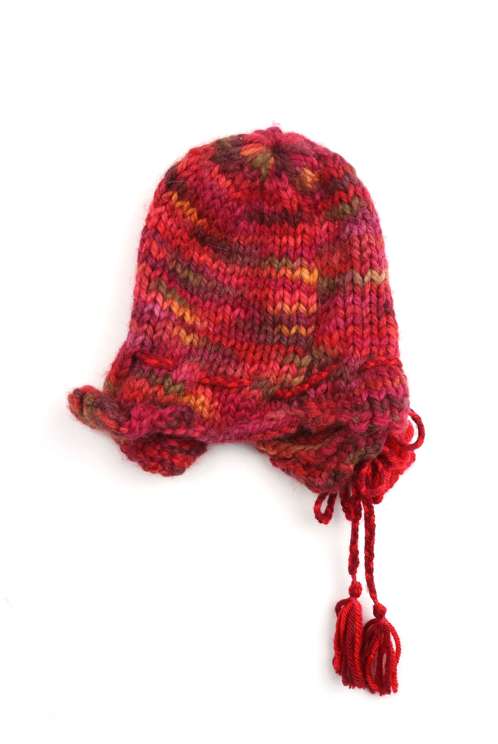Red Multi Knit Flower Hat - Tae With Jane NY