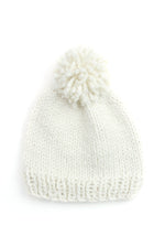 Ivory Wool Beanie with Pom Pom - Tae With Jane NY