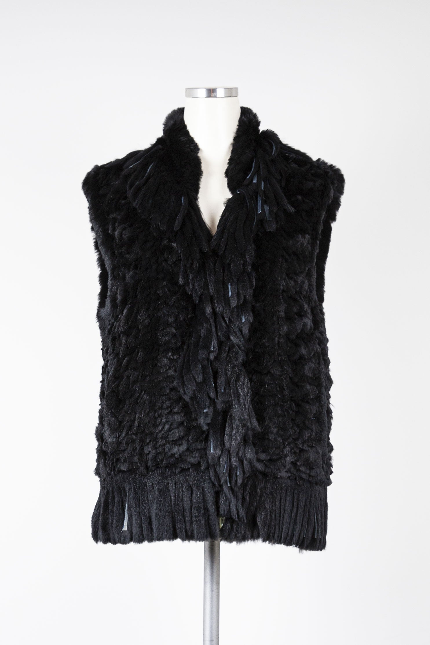 W-Fringe Fur Vest