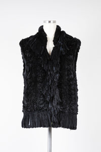 W-Fringe Fur Vest