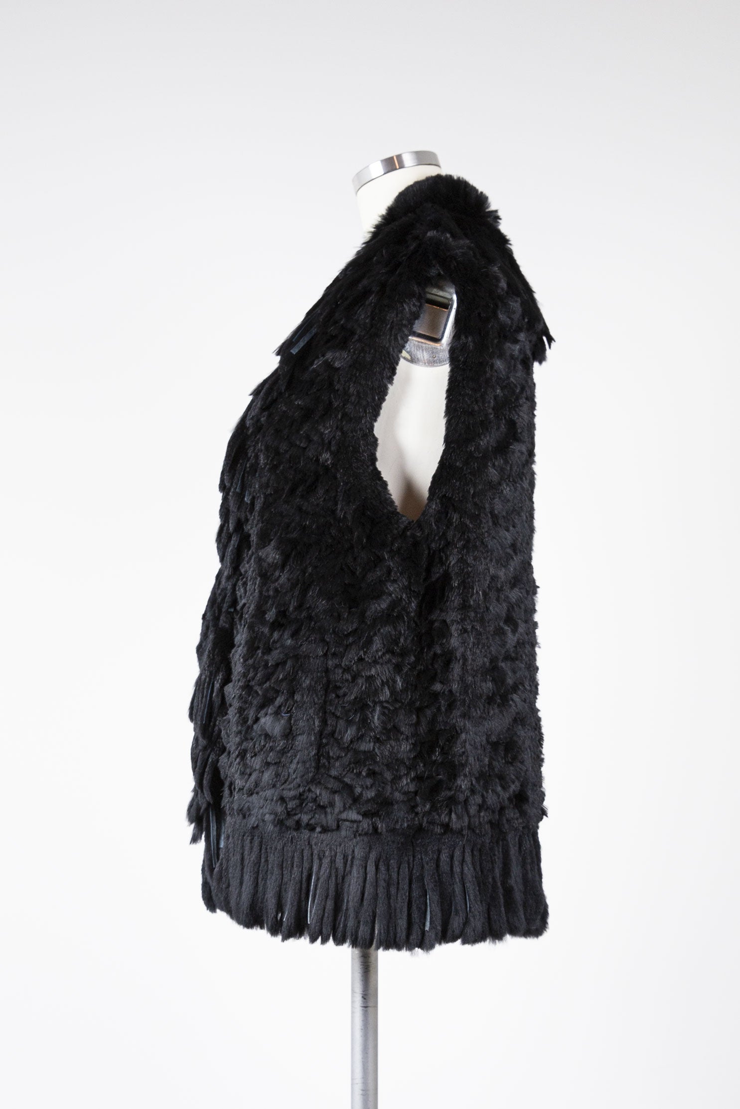 W-Fringe Fur Vest