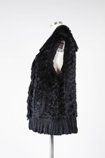 W-Fringe Fur Vest