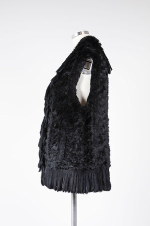 W-Fringe Fur Vest