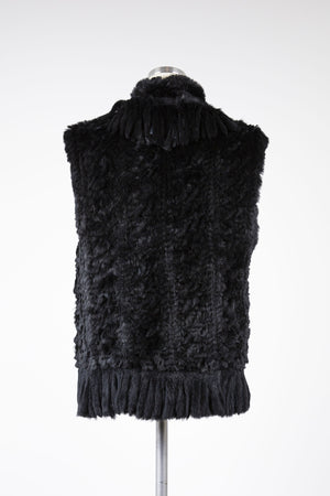 W-Fringe Fur Vest