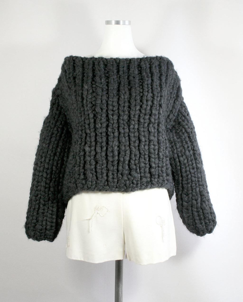 Charcoal Knit Sweater - Tae With Jane NY