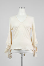 Ivory Kimono Sleeve Summer Blouse - Tae With Jane NY