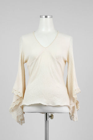 Ivory Kimono Sleeve Summer Blouse - Tae With Jane NY