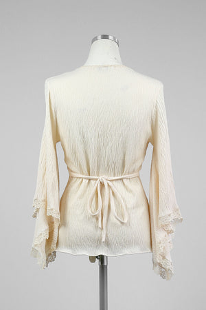 Ivory Kimono Sleeve Summer Blouse - Tae With Jane NY