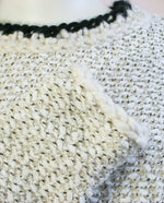 Ivory Sweater with Knitted Details - Tae With Jane NY
