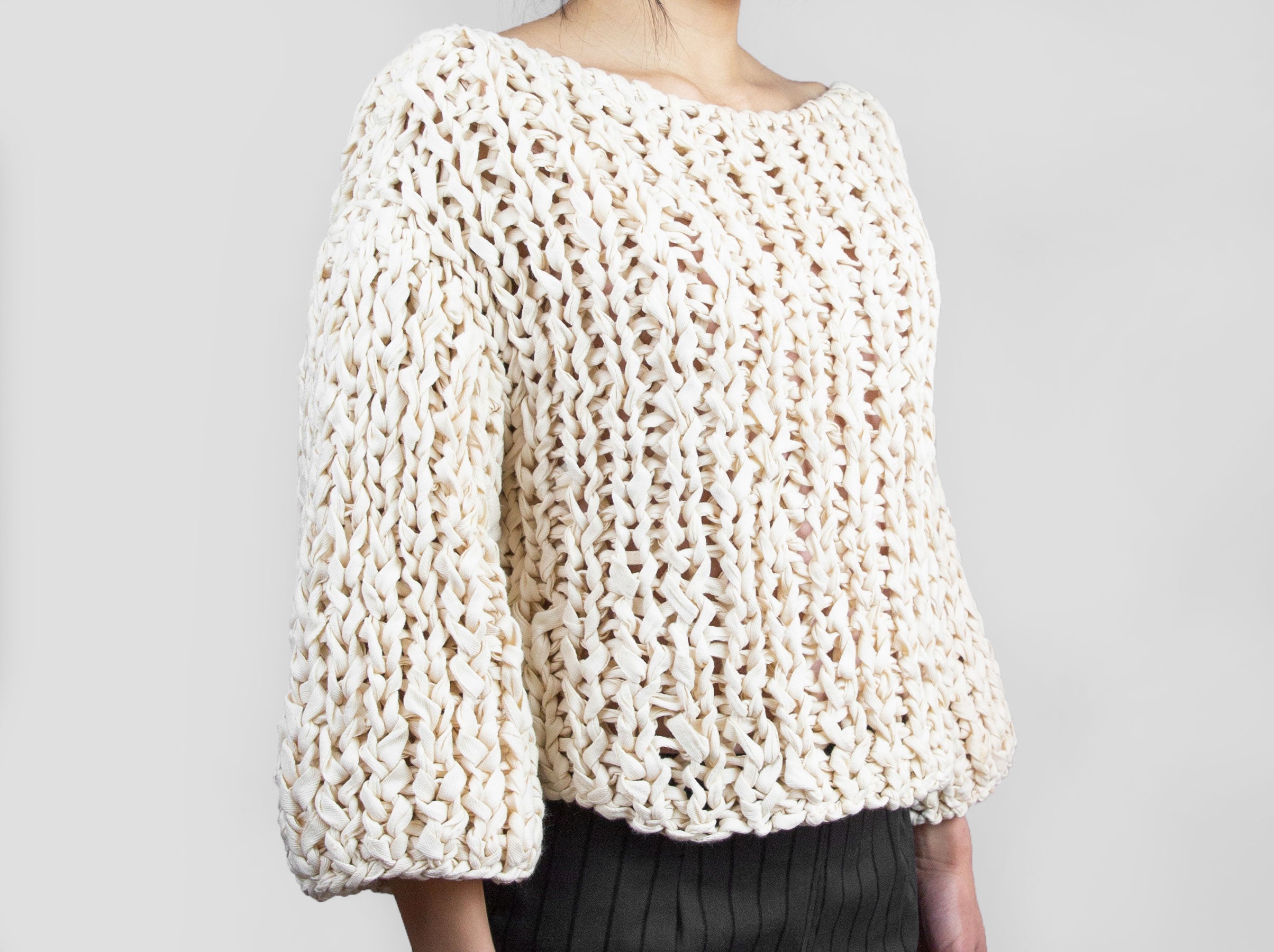Ivory Chunky Knit Sweater - Tae With Jane NY
