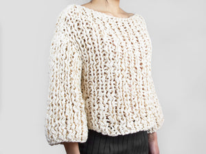 Ivory Chunky Knit Sweater - Tae With Jane NY