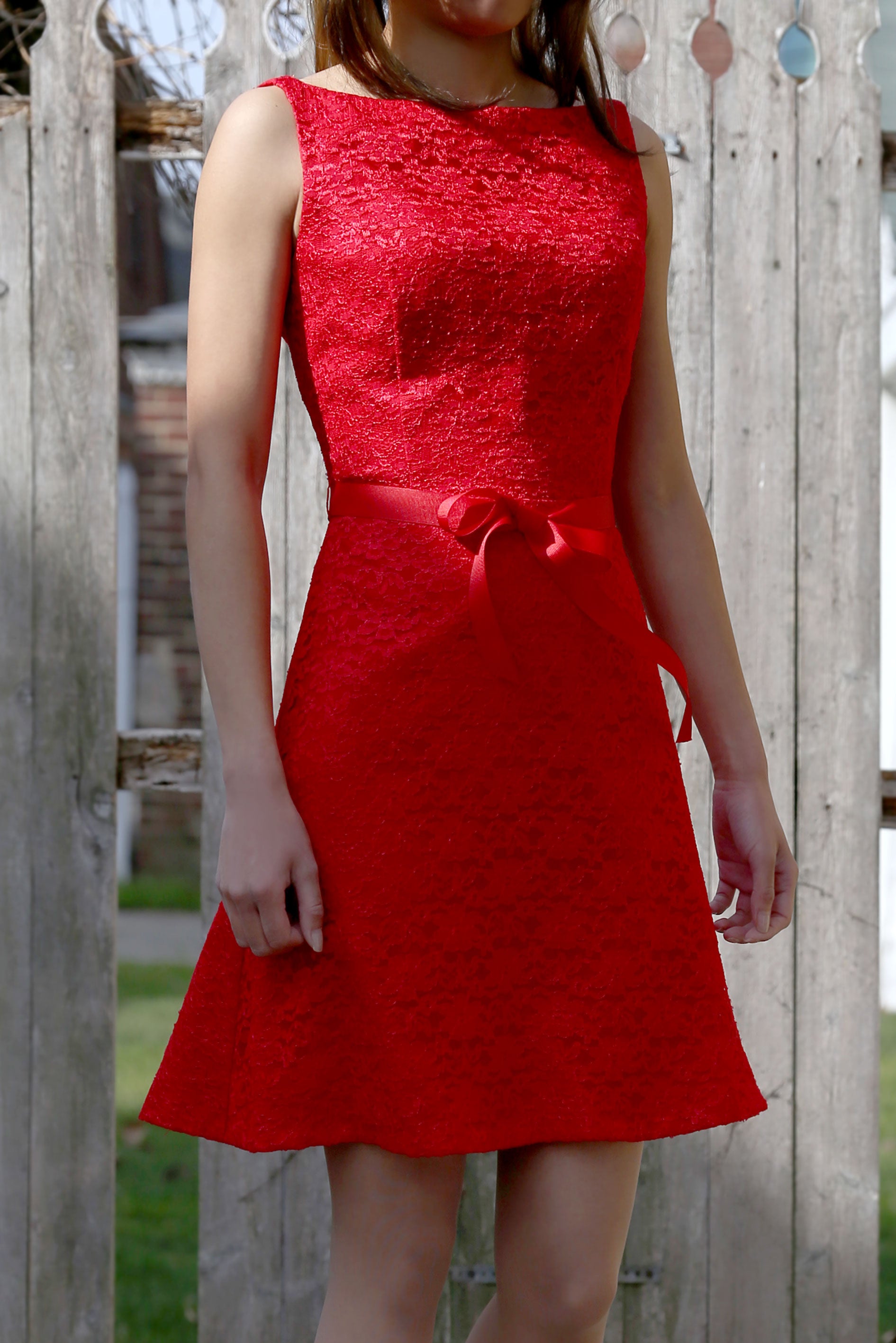 Classic Red Lace Dress with Perfect Fit - Tae With Jane NY