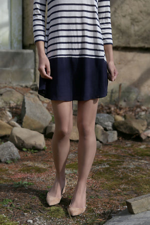 Navy and White Striped Dress - Tae With Jane NY