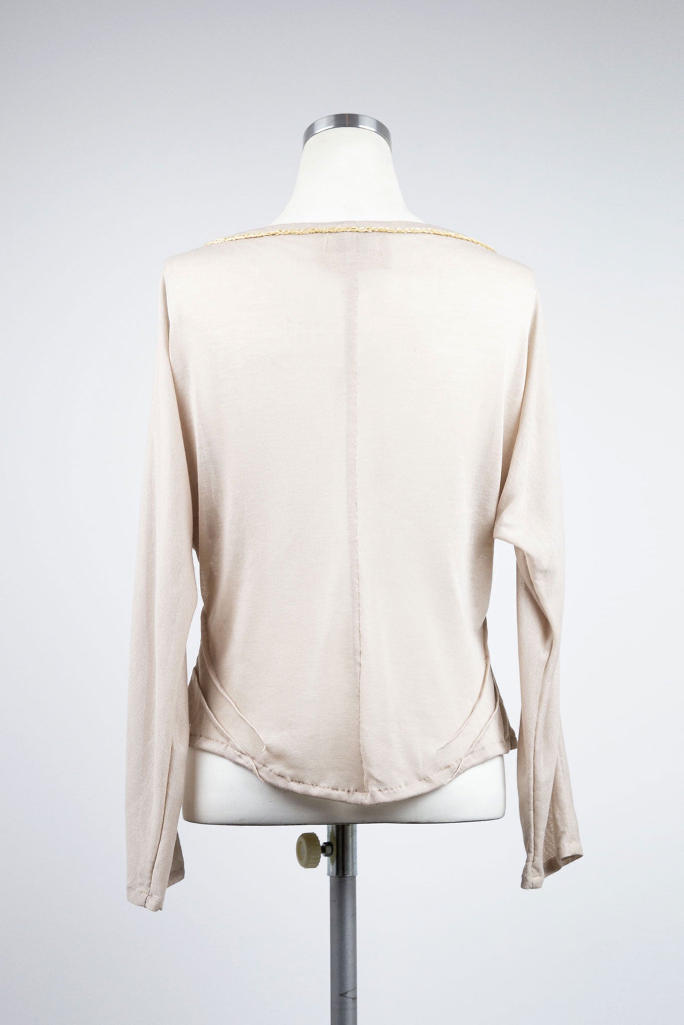 Sheer V-Neck Long Sleeve Top