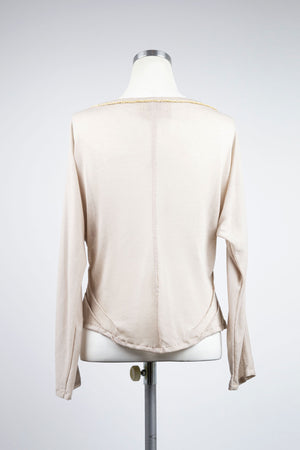 Sheer V-Neck Long Sleeve Top