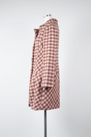 Plaid Stand-Collar Coat
