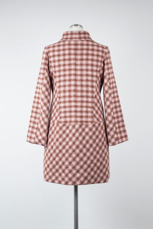 Plaid Stand-Collar Coat