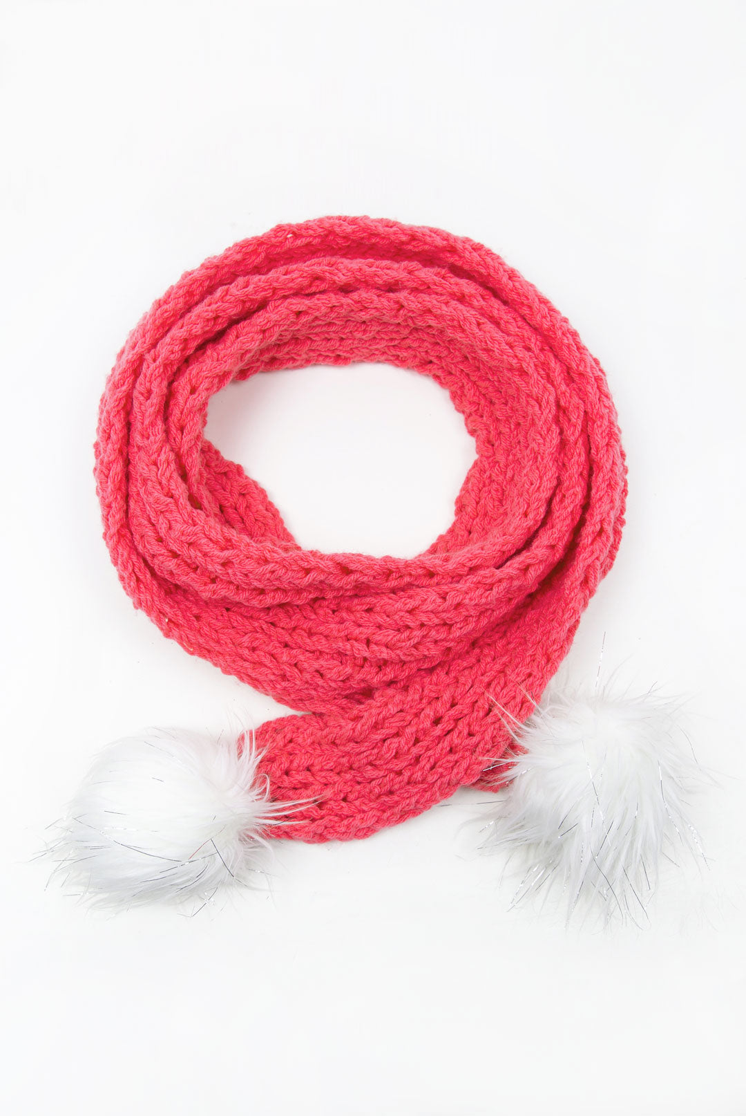 Gorgeous Pink with balls scarf